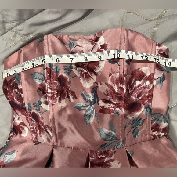 Speechless Dress, strapless, satin, floral, fit and flare, like new condition - Picture 9 of 9